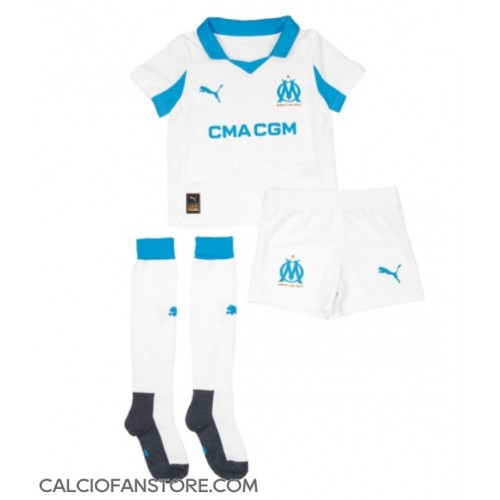 Maglia Calcio Olympique de Marseille Prima Divisa Bambino 2025-26 Manica Corta (+ pantaloncini)